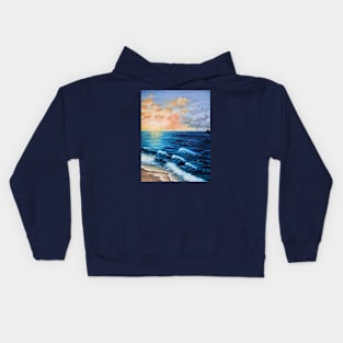 Sea Sunrise Ocean Beach Clouds Tranquility Magic Atmosphere Beauty of Nature Kids Hoodie